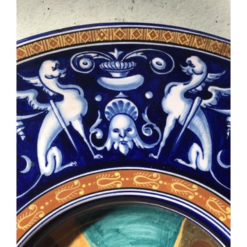 PIATTO PARATA CERAMICA CCIM Faenza DECORO PROFILO RITRATTO RINASCIMENTALE '900
