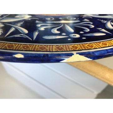 PIATTO PARATA CERAMICA CCIM Faenza DECORO PROFILO RITRATTO RINASCIMENTALE '900