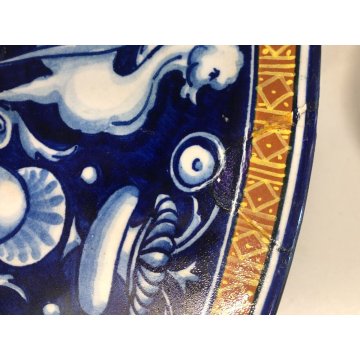PIATTO PARATA CERAMICA CCIM Faenza DECORO PROFILO RITRATTO RINASCIMENTALE '900