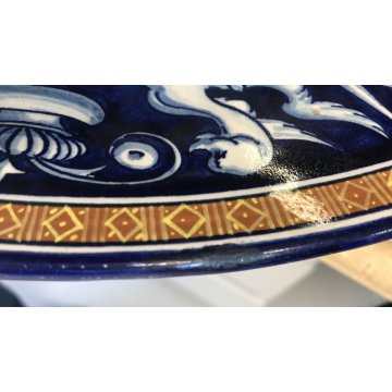 PIATTO PARATA CERAMICA CCIM Faenza DECORO PROFILO RITRATTO RINASCIMENTALE '900