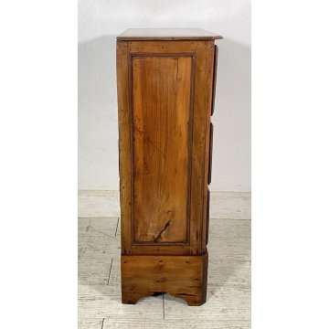 ANTICO COMODINO PIEMONTESE INTARISATO LEGNO NOCE MASSELLO 1800 CAMERA LETTO OLD
