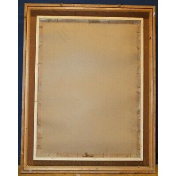ANTICO QUADRO DIPINTO Gino Scalatelli EPOCA 800 acquerello PAESAGGIO BUE CARRO