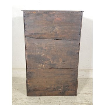 ANTICO COMODINO PIEMONTESE INTARISATO LEGNO NOCE MASSELLO 1800 CAMERA LETTO OLD