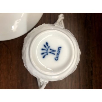 SET TEIERA TAZZINA COPERCHIO PIATTINO PORCELLANA BIANCA GINORI CAPODIMONTE XXsec