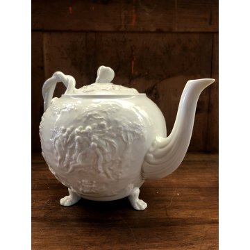 SET TEIERA TAZZINA COPERCHIO PIATTINO PORCELLANA BIANCA GINORI CAPODIMONTE XXsec