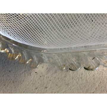 COPPIA APPLIQUE FOGLIA VETRO Murano FILIGRANA AVVENTURINA ATTR. Barovier DIFETTI