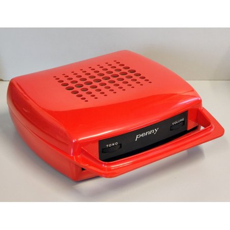 Mangiadischi PENNY rosso VINTAGE anni 80 VINILE disco 45 GIRADISCHI PORTATILE