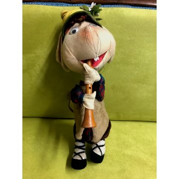 Topo Gigio BAMBOLA FELTRO PANNO Lenci MARIA PEREGO PASTORELLO FLAUTO 40 cm/h CA