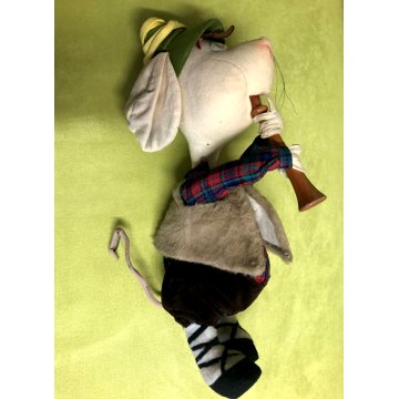 Topo Gigio BAMBOLA FELTRO PANNO Lenci MARIA PEREGO PASTORELLO FLAUTO 40 cm/h CA