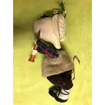 Topo Gigio BAMBOLA FELTRO PANNO Lenci MARIA PEREGO PASTORELLO FLAUTO 40 cm/h CA