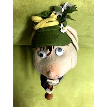 Topo Gigio BAMBOLA FELTRO PANNO Lenci MARIA PEREGO PASTORELLO FLAUTO 40 cm/h CA