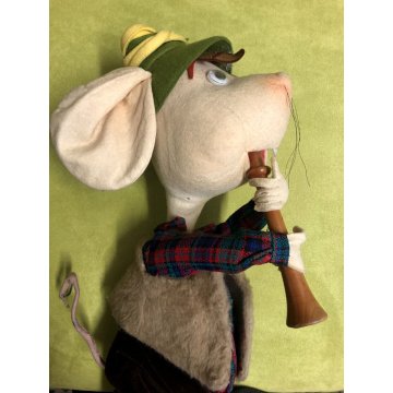Topo Gigio BAMBOLA FELTRO PANNO Lenci MARIA PEREGO PASTORELLO FLAUTO 40 cm/h CA