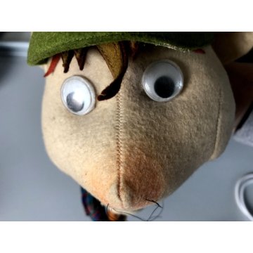 Topo Gigio BAMBOLA FELTRO PANNO Lenci MARIA PEREGO PASTORELLO FLAUTO 40 cm/h CA