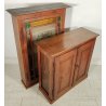 ANTICA CREDENZA VETRINA 1900 BUFFET LEGNO noce abete DISPENSA vetro cattedrale