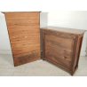 ANTICA CREDENZA VETRINA 1900 BUFFET LEGNO noce abete DISPENSA vetro cattedrale