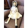 ANTICA BAMBOLA LENCI OLD FELT DOLL VESTITO ORGANZA FIORI ROSA ANNI '30