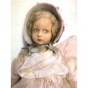 ANTICA BAMBOLA LENCI OLD FELT DOLL VESTITO ORGANZA FIORI ROSA ANNI '30