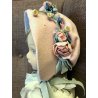 ANTICA BAMBOLA LENCI OLD FELT DOLL VESTITO ORGANZA FIORI ROSA ANNI '30