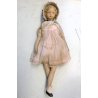 ANTICA BAMBOLA LENCI OLD FELT DOLL VESTITO ORGANZA FIORI ROSA ANNI '30