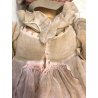 ANTICA BAMBOLA LENCI OLD FELT DOLL VESTITO ORGANZA FIORI ROSA ANNI '30