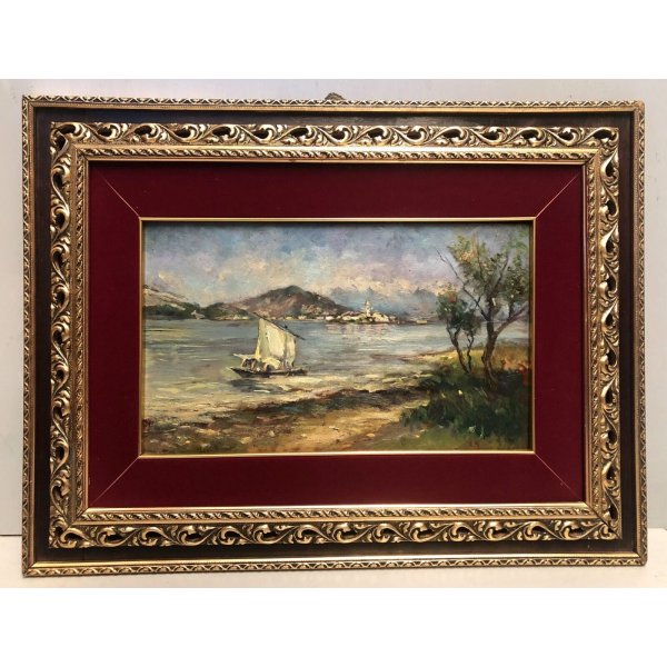Guying Art Quadro su tela incorniciato 3 barche pittura a olio su tela paesaggio marino poster