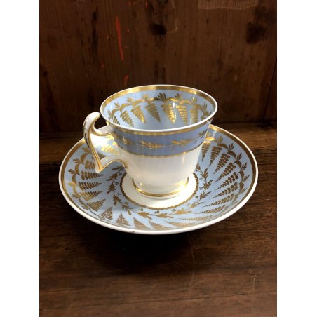 ANTICA TAZZA CAFFE PIATTINO POCELLANA Spode DECORO 2621 LILLA ORO COLLEZIONE 800