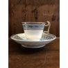 ANTICA TAZZA CAFFE PIATTINO POCELLANA Spode DECORO 2621 LILLA ORO COLLEZIONE 800