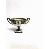 ANTICA TAZZA TEA Limoges AF FRANCE COPPA PIEDESTALLO ORO VERDE STILE IMPERO 1918