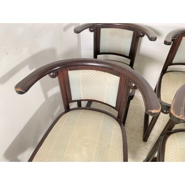 LOTTO 6 SEDIA JOSEF HOFFMANN PER WITTMANN ANNI 60/70 LEGNO STOFFA VINTAGE DESIGN