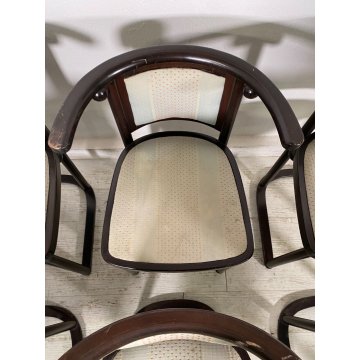 LOTTO 6 SEDIA JOSEF HOFFMANN PER WITTMANN ANNI 60/70 LEGNO STOFFA VINTAGE DESIGN