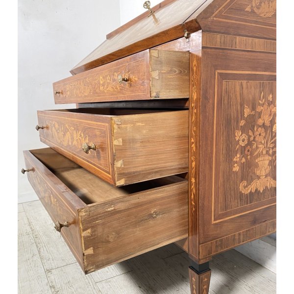 ANTICO MOBILE RIBALTA Scrittoio Intarsiato Legno Primi 1900 Secretaire  Lastronat EUR 699,99 - PicClick IT