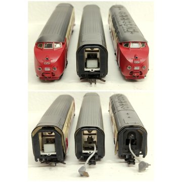 Märklin 3070 LOCOMOTIVA Tee SBB CFF scala H0 CONVOGLIO 3 pz. TRENINO vagone LUCI