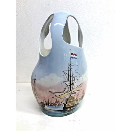 GRANDE VASO CERAMICA C.I.A. Manna Torino Le Bertetti VECCHIA OLANDA VINTAGE '50s