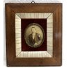 ANTICO PICCOLO QUADRO FOTOGRAFIA RITRATTO UOMO CORNICE LEGNO AVORIOLINA 1889