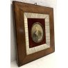 ANTICO PICCOLO QUADRO FOTOGRAFIA RITRATTO UOMO CORNICE LEGNO AVORIOLINA 1889