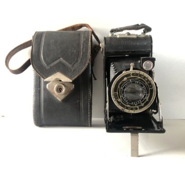 FOLDING CAMERA Clartex FRANCIA Boyer Paris Topaz 1:4,5 F 105 CUSTODIA VINTAGE