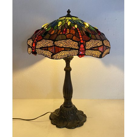 LAMPADA DA TAVOLO STILE TIFFANY FRANCIA META 1900 VETRO FERRO TABLE LAMP LIBERTY
