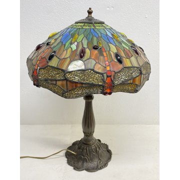LAMPADA DA TAVOLO STILE TIFFANY FRANCIA META 1900 VETRO FERRO TABLE LAMP LIBERTY