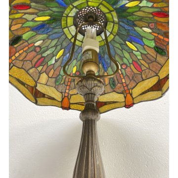 LAMPADA DA TAVOLO STILE TIFFANY FRANCIA META 1900 VETRO FERRO TABLE LAMP LIBERTY