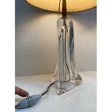 COPPIA ABATJOUR DAUM FRANCE FIRMATA LAMPADA DA TAVOLO DESIGN ANNI 30/40 VETRO