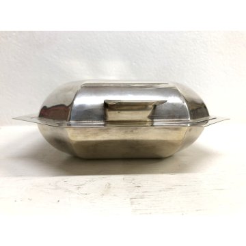 ANTICO PIATTO SERVIZIO con COPERCHIO ART DECO  SILVERPLATED PUNZONE ANNI '40