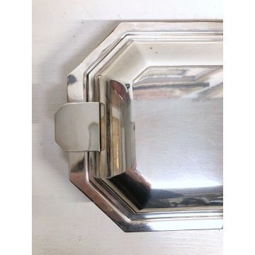 ANTICO PIATTO SERVIZIO con COPERCHIO ART DECO  SILVERPLATED PUNZONE ANNI '40