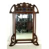 ANTICA SPECCHIERA SPECCHIO ART NOUVEAU LEGNO SCOLPITO VETRO EPOCA 1800/900 