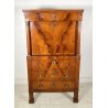 ANTICO SECRETAIRE RIBALTA IMPERO 1800 SCRITTOIO LASTRONATO RADICA NOCE BIGLIA