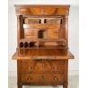 ANTICO SECRETAIRE RIBALTA IMPERO 1800 SCRITTOIO LASTRONATO RADICA NOCE BIGLIA