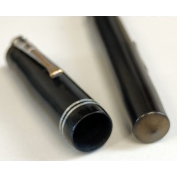 Rara ANTICA PENNA STILOGRAFICA EBANITE Unic CARICA LEVETTA anni 20 nib ORO 18 ct