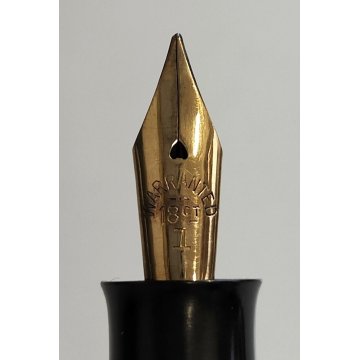Rara ANTICA PENNA STILOGRAFICA EBANITE Unic CARICA LEVETTA anni 20 nib ORO 18 ct