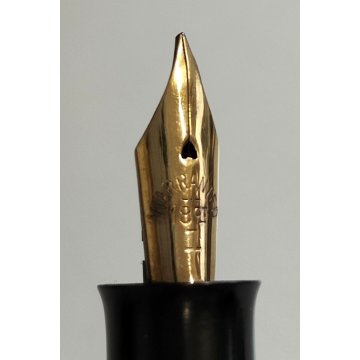 Rara ANTICA PENNA STILOGRAFICA EBANITE Unic CARICA LEVETTA anni 20 nib ORO 18 ct