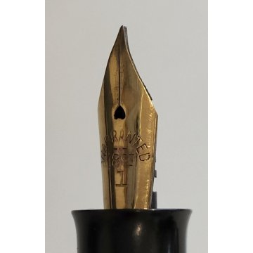 Rara ANTICA PENNA STILOGRAFICA EBANITE Unic CARICA LEVETTA anni 20 nib ORO 18 ct