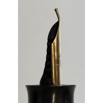 Rara ANTICA PENNA STILOGRAFICA EBANITE Unic CARICA LEVETTA anni 20 nib ORO 18 ct